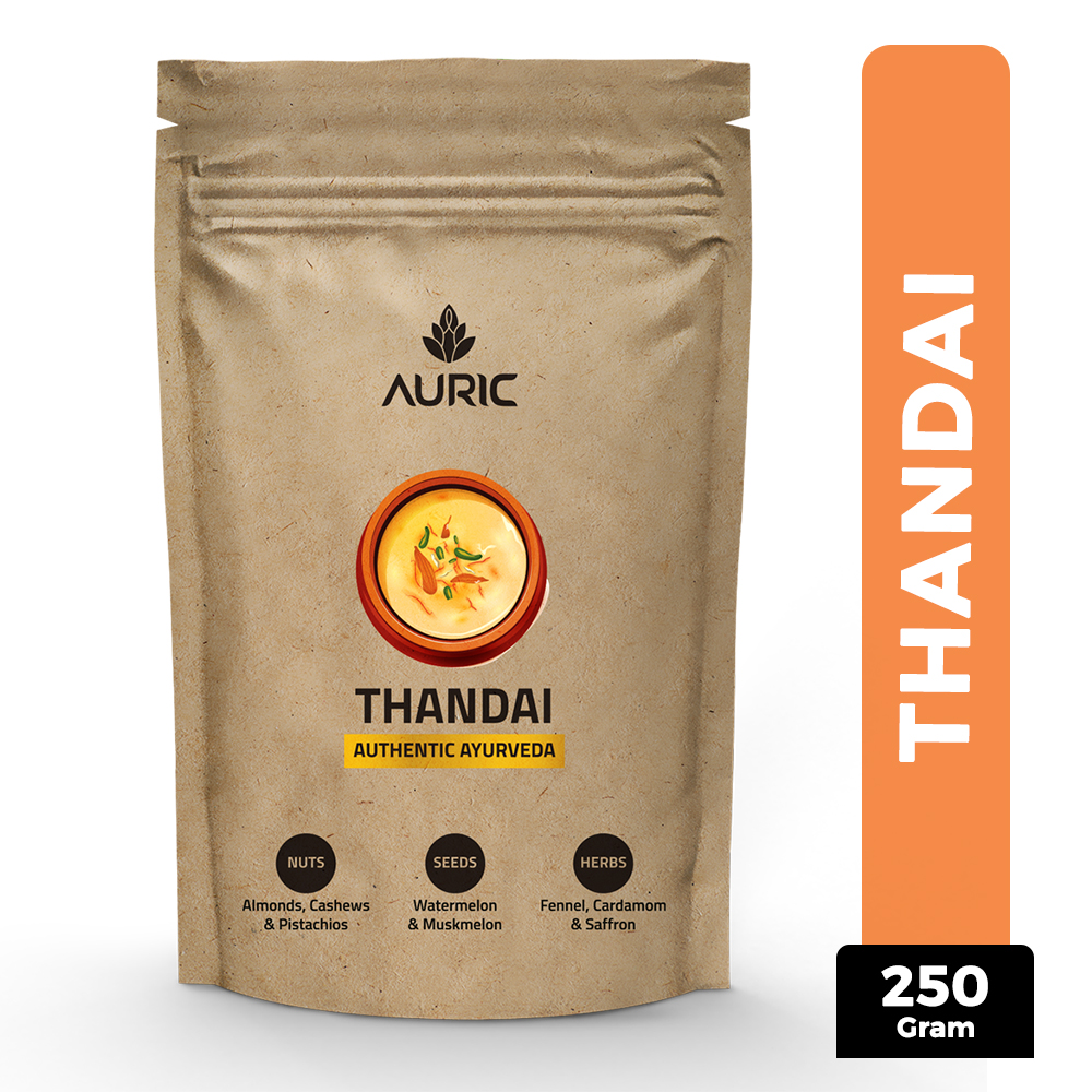Auric Instant Ayurvedic Thandai Powder - with Real Nuts, Seeds and Spices 250gm